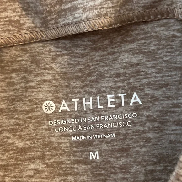 Athleta Brown Long Sleeve Shirt Activewear Women Size Medium - Picture 6 of 11